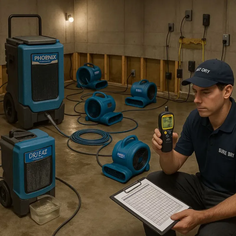 Structural Drying and Dehumidification process in Clarksville, AR